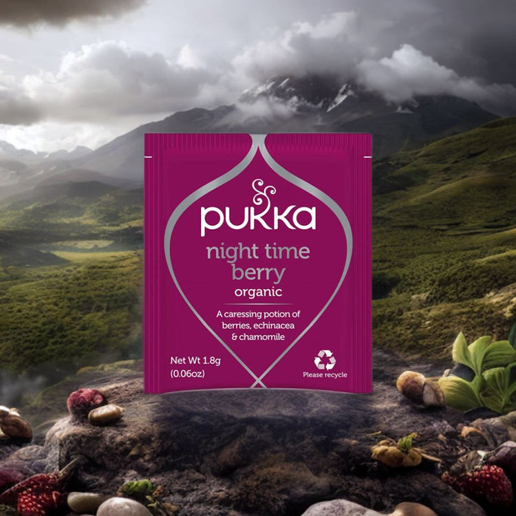 Pukka Herbal Organic Teas Tea Sachets - Night Time Berry (20 to 1000 Sachets)