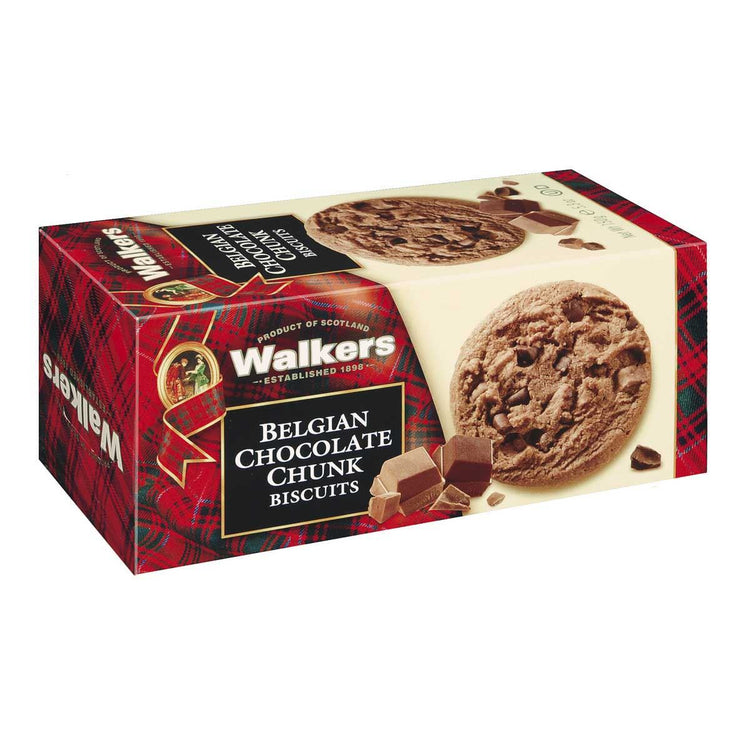 Walkers Belgian Chocolate Chunk Biscuits 150g Shortbread Biscuits Pack of 3