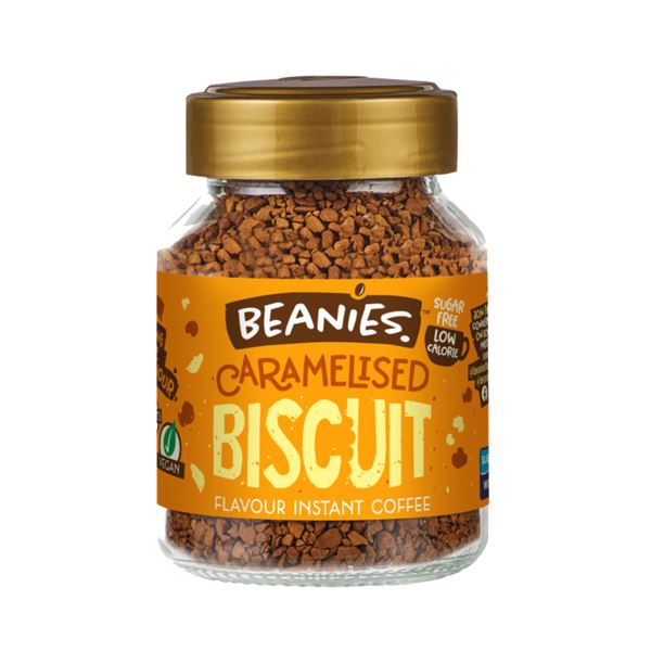 Beanies Caramelised Biscuit Flavours Instant Coffee 50g Low Calorie Pack of 6