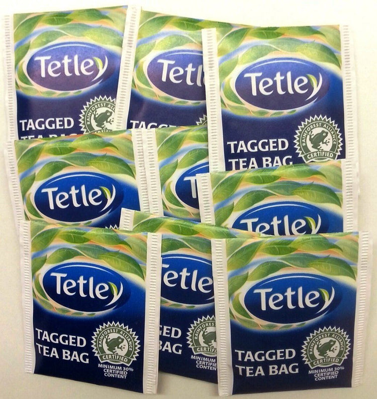 Tetley Tea Bags Sachets - Individual Enveloped Tagged Tea Bags - 100% Black Tea