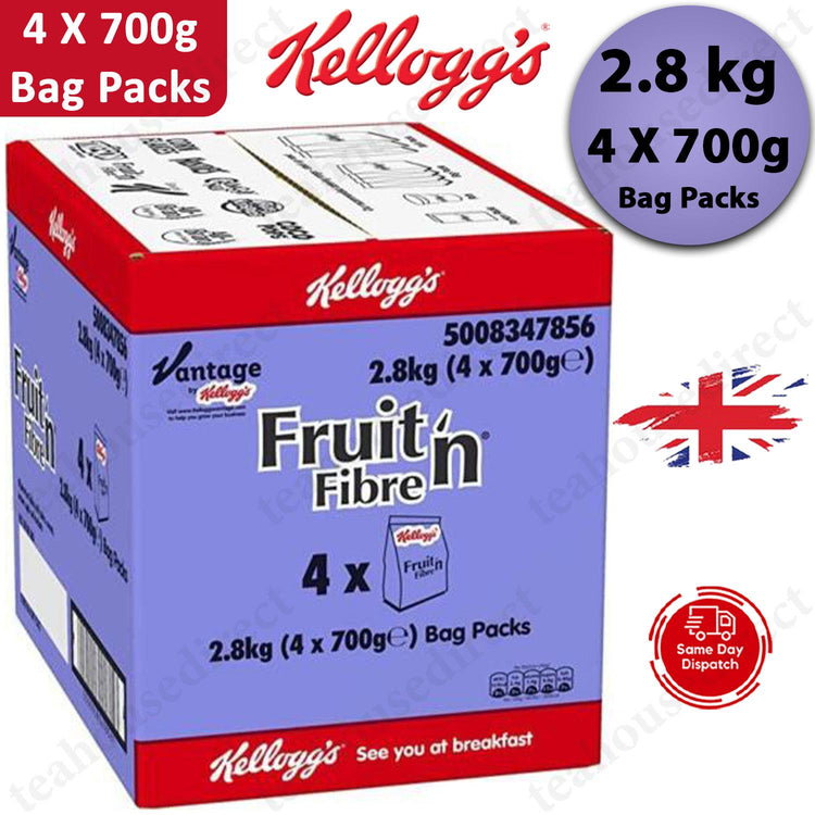 Kelloggs Fruit & Fibre Cereal Bag Pack - 4X700G