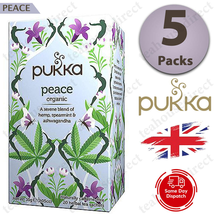 Pukka Herbal Organic Teas Tea Sachets - Peace Flavour Pack Of 5