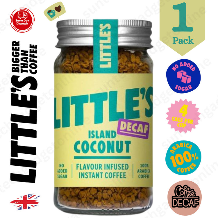 Littles Decaf Island Coconut 50g, Pure Tropical Indulgence & Delight - 1 Pack