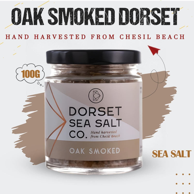 Dorset Sea Salt Oak Smoked Infused Hand Harvested From Chesil Beach 100g