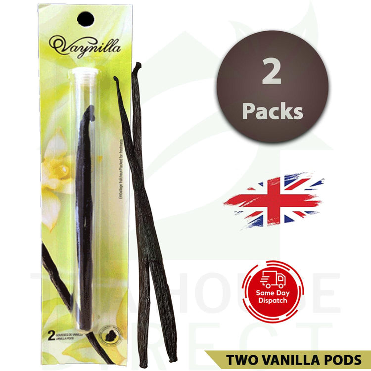 Two Vanilla Pods Ideal For Desserts, Cakes, Custard, Ice Cream (2 Packs)