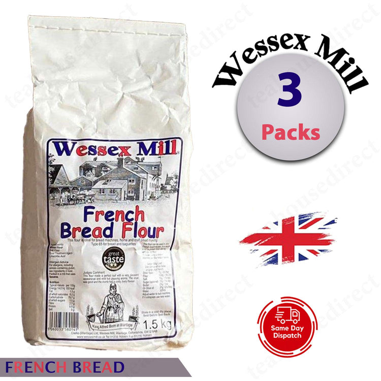 Wessex Mill Flours French Bread Flour 1.5kg (Pack of 3)