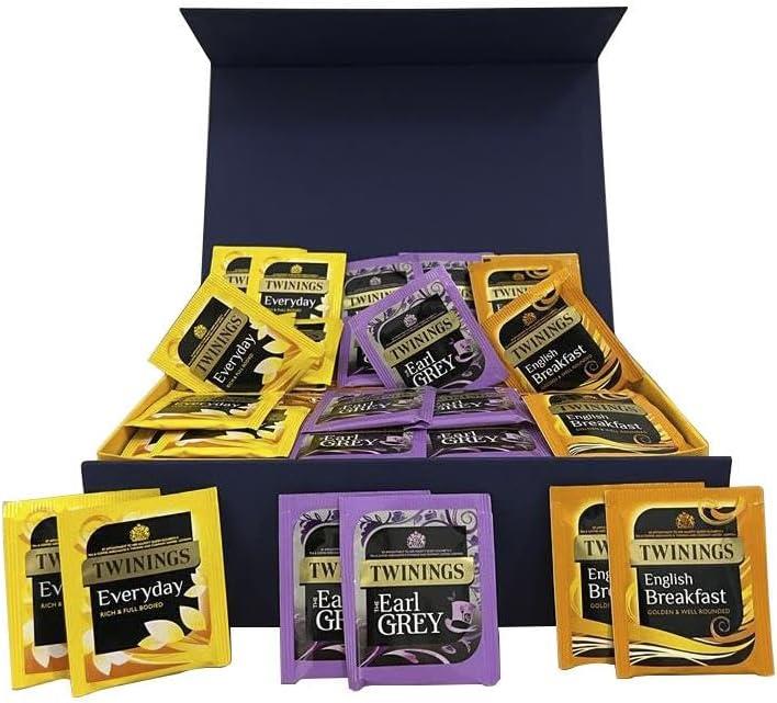 Twinings Earl Grey, English Breakfast, and Every Day Individual Enveloped Tagged Classic and Flavoured Mixed Selections | (70 X 3 Flavours) 210 Sachets | Gift Box for Tea Lovers