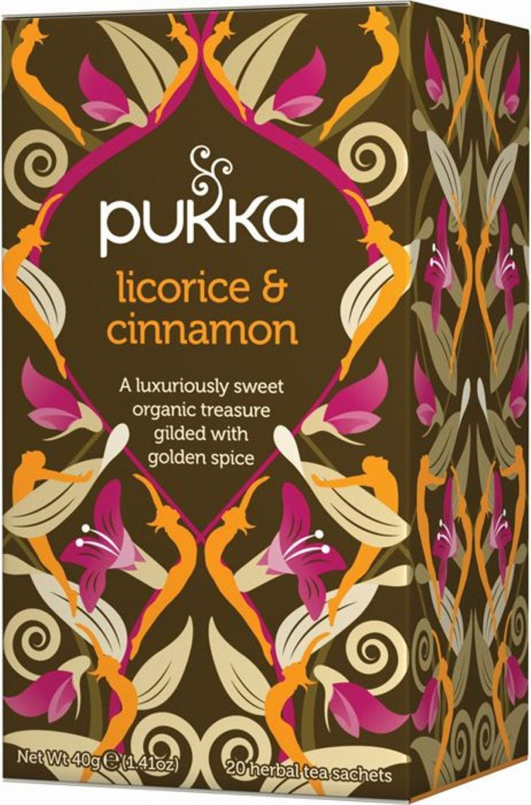 Pukka Herbal Organic Teas Tea Sachets - Licorice & Cinnamon Flavour