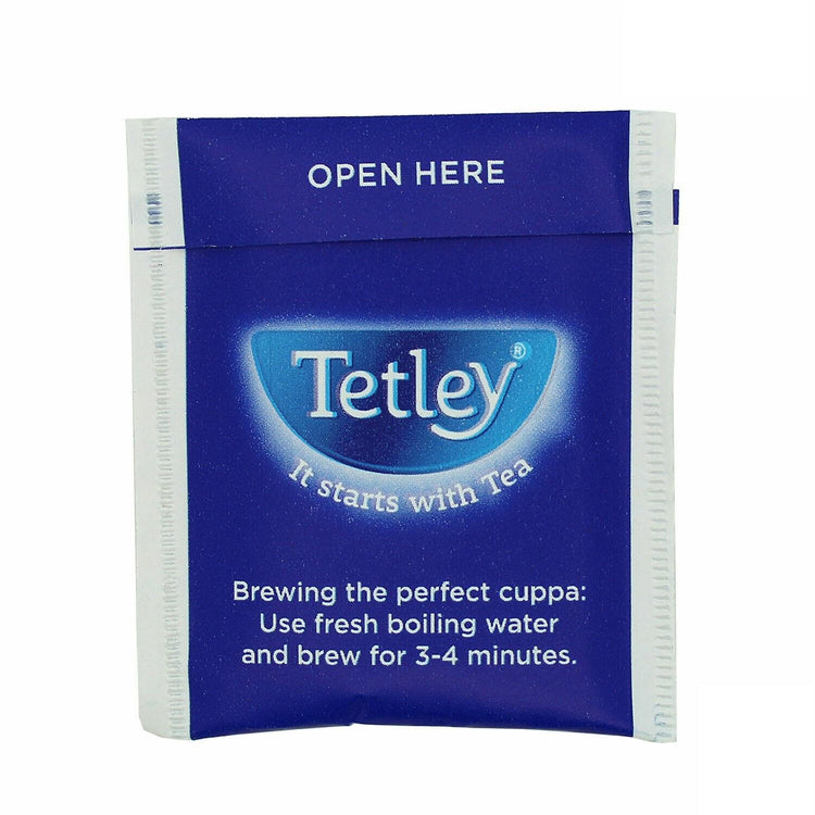 Tetley Tea Bags Sachets - Individual Enveloped Tagged Tea Bags - 100% Black Tea