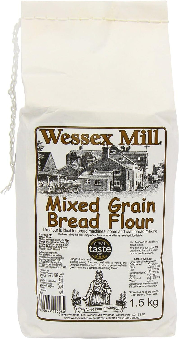 Wessex Mill 1.5kg Mixed Grain Bread Flour (Pack of 4)