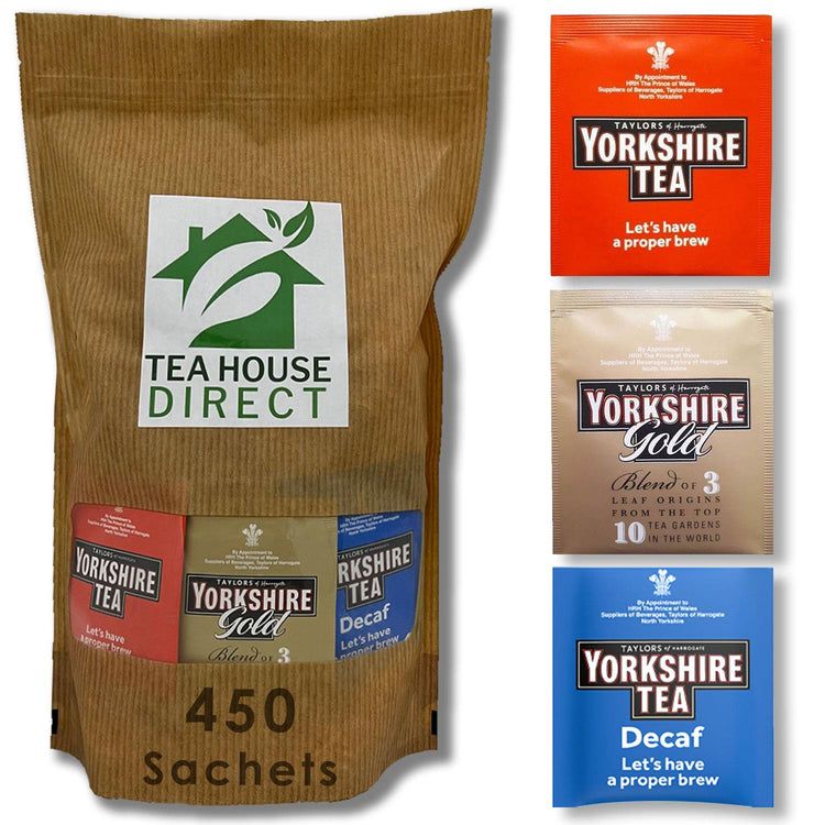 Yorkshire Tea, Gold Blend & Decaf Full Bodied Flavour Mix Tea 90 to 450 Sachets