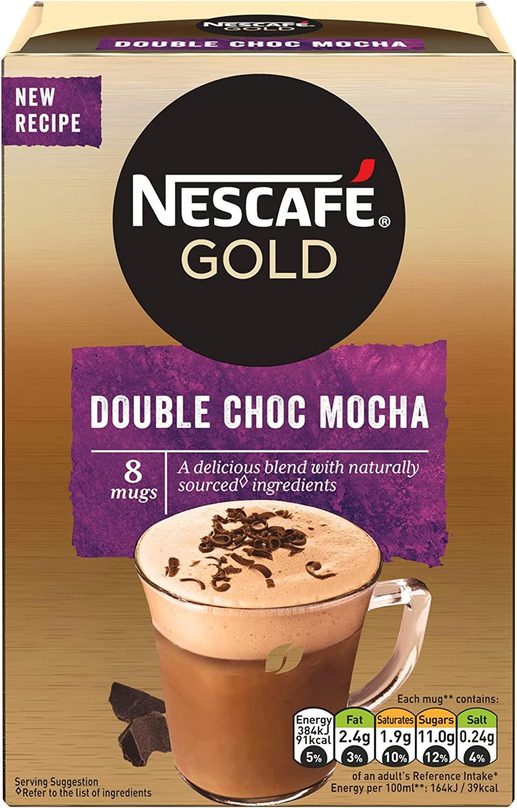 Nescafe Gold Frothy Cappuccino / Latte / Mocha Instant Coffee Sachets 48 Mugs
