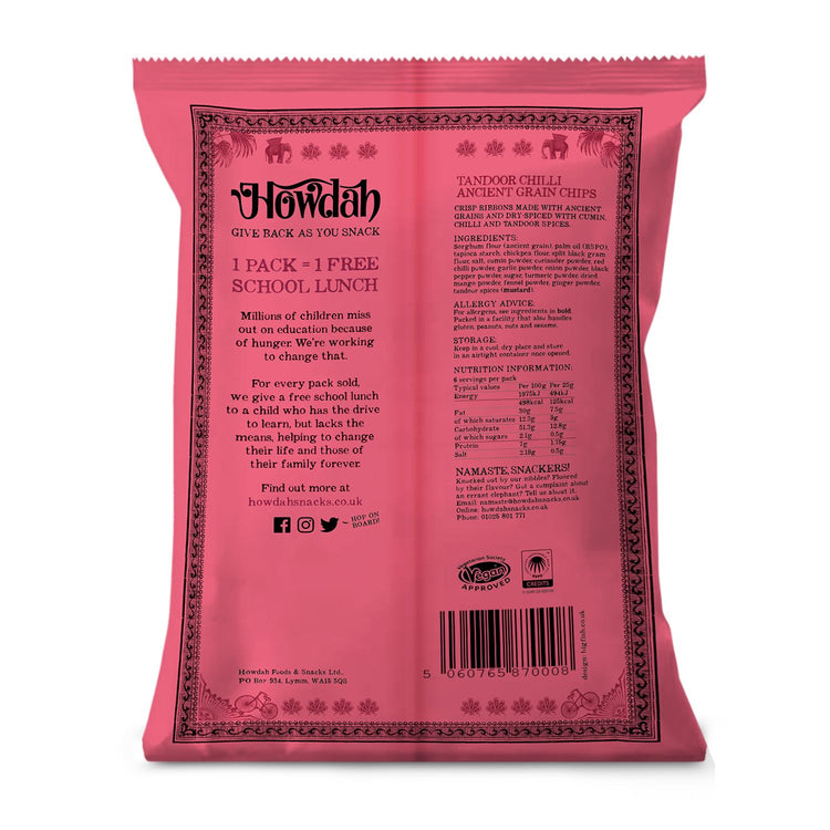 Howdah Tandoor Chilli Chips 130g Smoky, Savory and Spicy Red Chili Powder Snacks