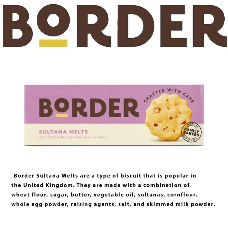 Border Biscuits Different Flavours - Golden Oat, Butterscotch Crunch, Ginger, Sultana Melt | Walkers Shortbread Rounds x10 | Paterson's Fruit, Oat & Triple Chocolate Cookies x2- Gift Set Hamper