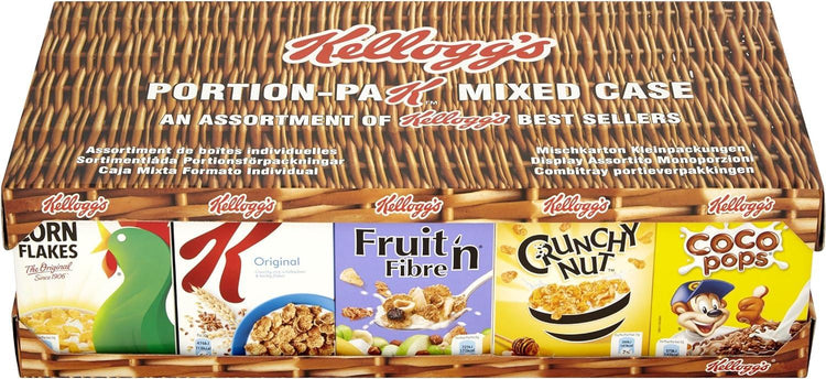 Kellogg's Breakfast Cereal Mixed Variety Case 35 Portion Packs (Top 5 Brands)