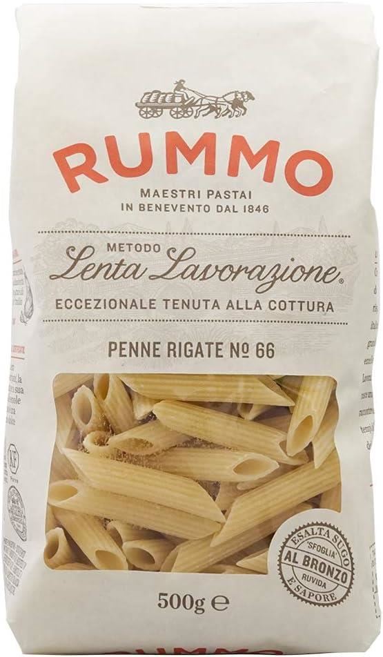 Rummo Penne Rigate Italian Durum Wheat Semolina Cylinder Shaped Pasta 500g X 6