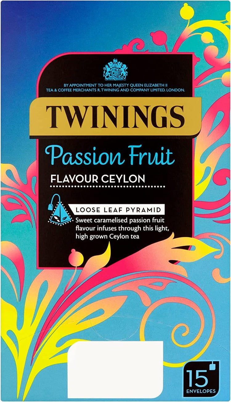 Twinings Passion Fruit Ceylon Loose Leaf Pyramid Tea Bags BBD 04/2023-Pack of 4